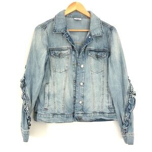 BP Lightwash Ruffle Jean Jacket